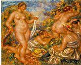 Pierre Auguste Renoir Les baigneuses painting